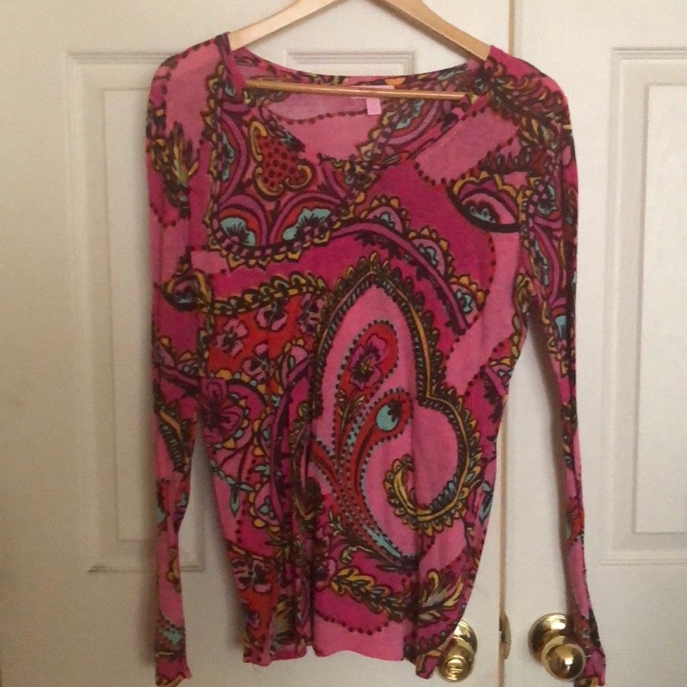 Lilli Pulitzer Pink Paisley Sweater